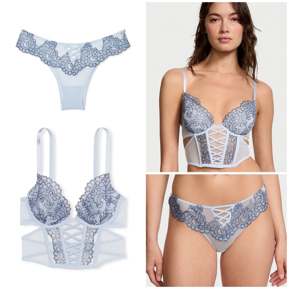 Victoria’s Secret Dream Angels Embroidered Corset and Panty set Medium